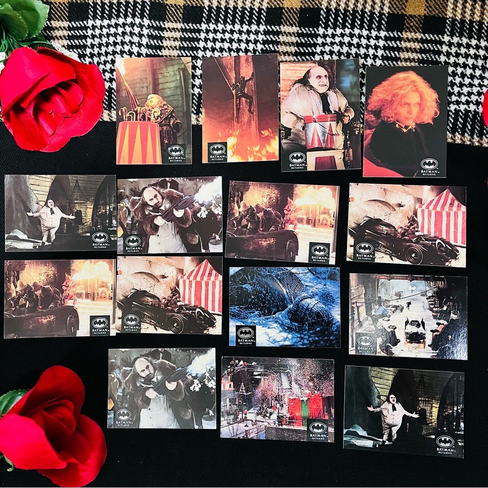 vintage Topps Batman Returns Movie trading cards Set from 1992 x15